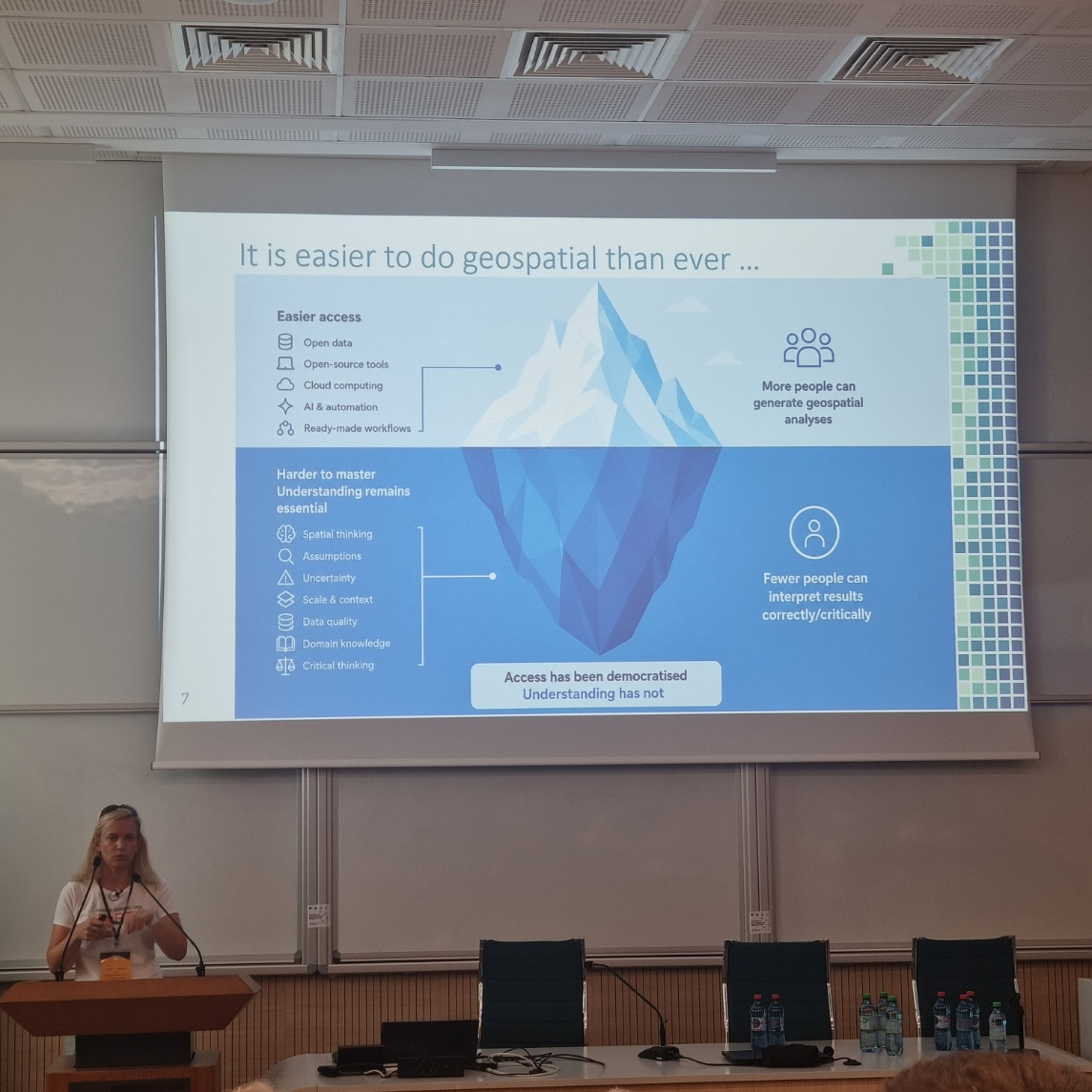 Evelyn Uuemaa presenting teaching geoinformatics when tools are no longer the challenge