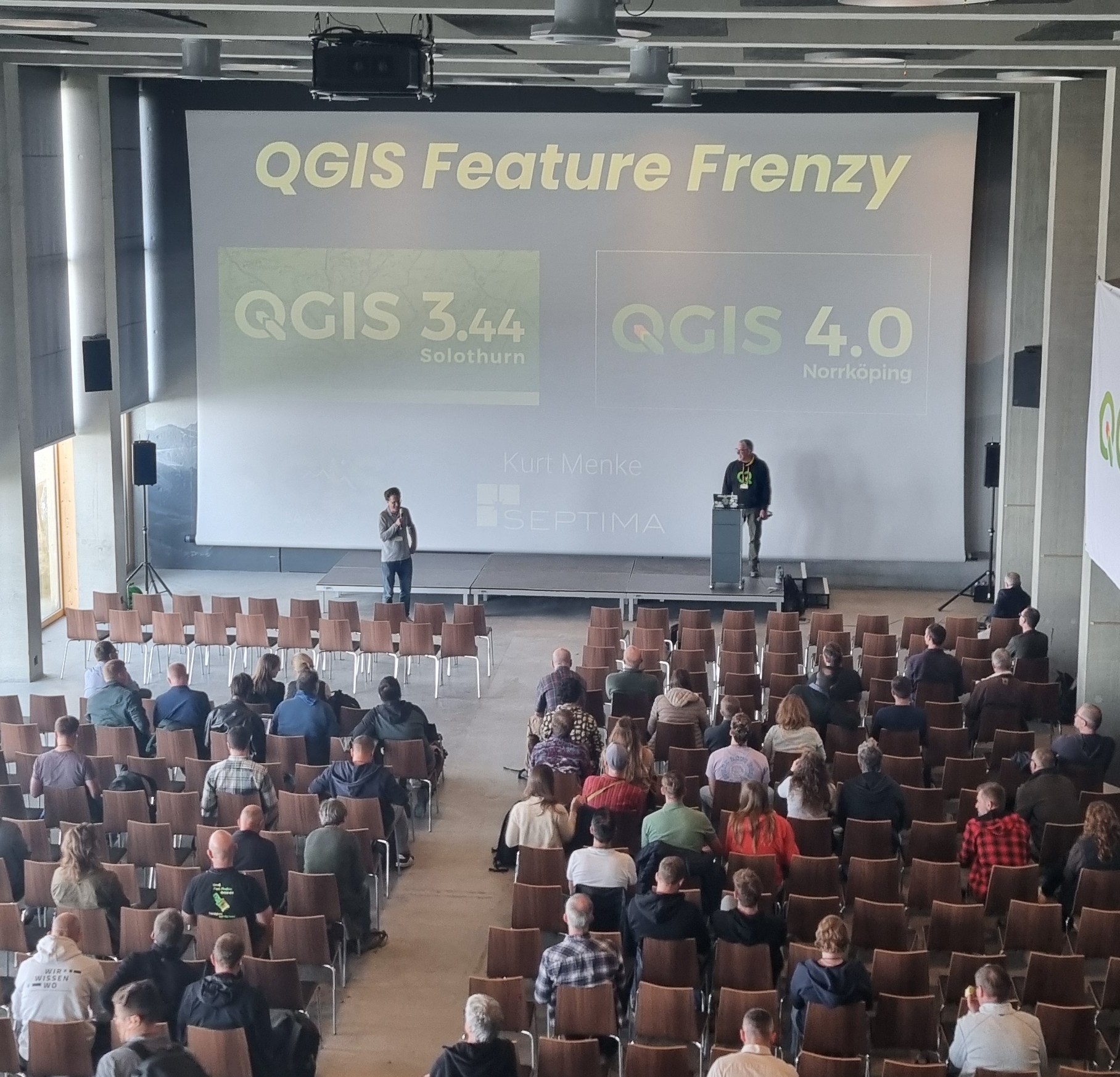 Kurt Menke presenting QGIS Feature Frenzy